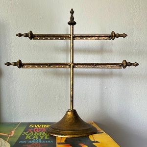 Vintage Antique Brass Earring Holder